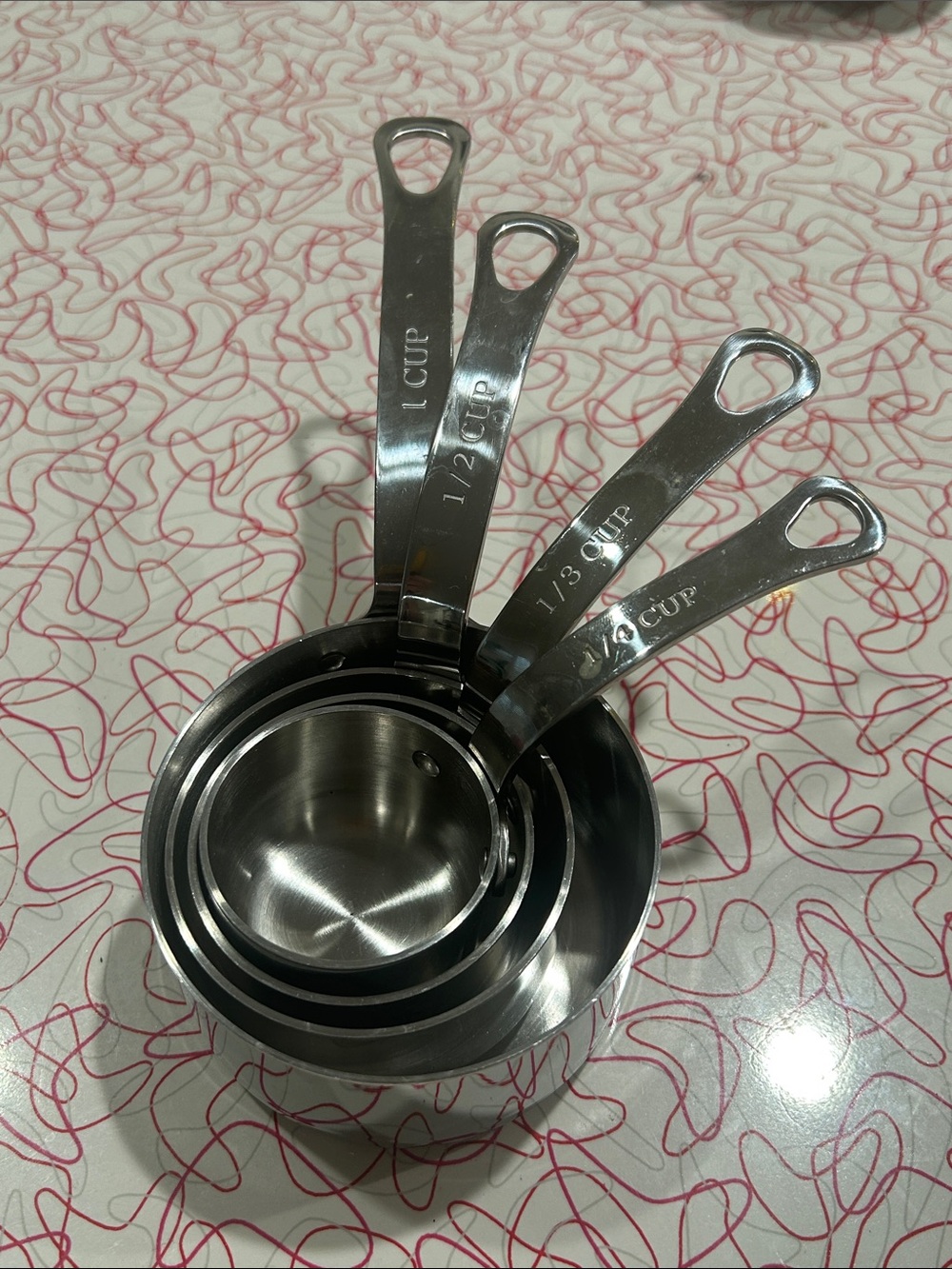 Williams Sonoma 4 Piece Stainless Steel Measuring Cups Set - Silver